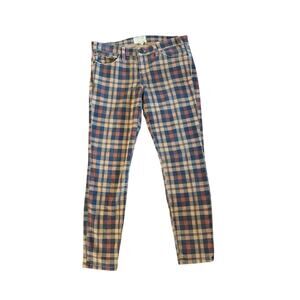 Women 29 0 Current Elliott The Stiletto Sanddollar Plaid Crop Ankle Jeans Pants